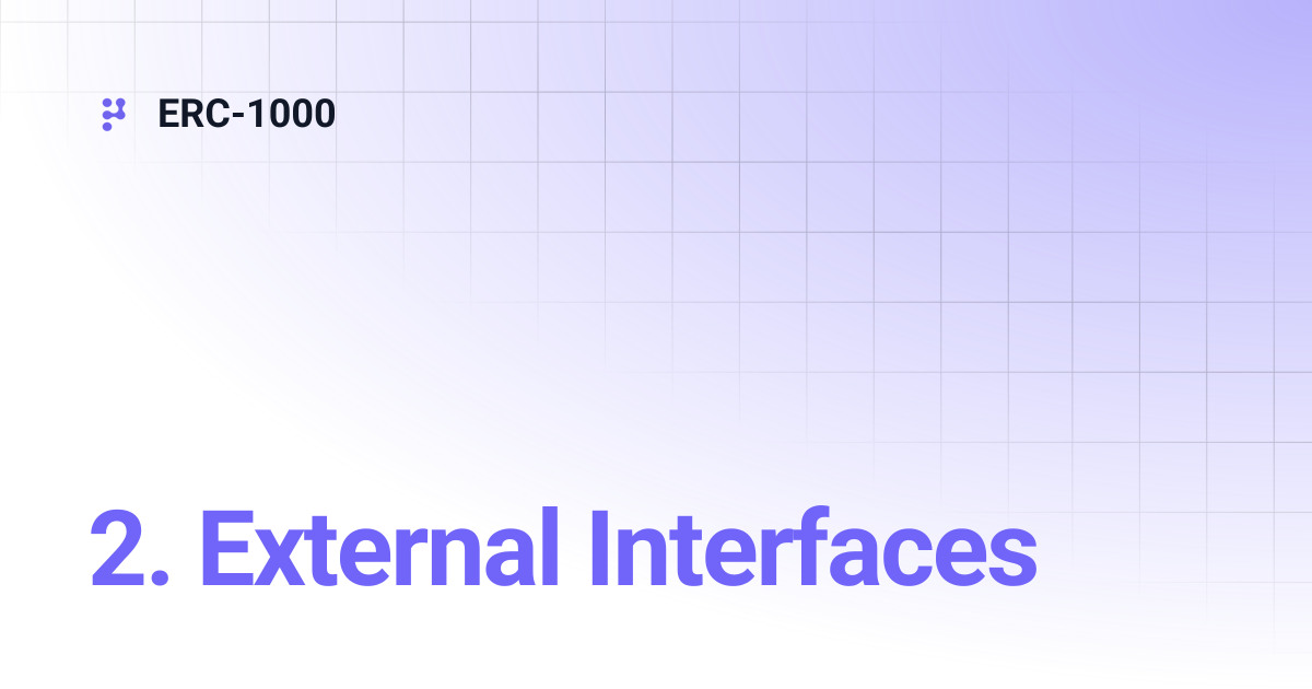 2. External Interfaces | ERC-1000